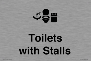 Toilets: Stalls and Wash Basin with Sanitary Bin